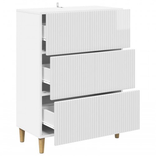 Skuffeskab Hvid højglans 66 x 34,5 x 90 cm Konstrueret træ