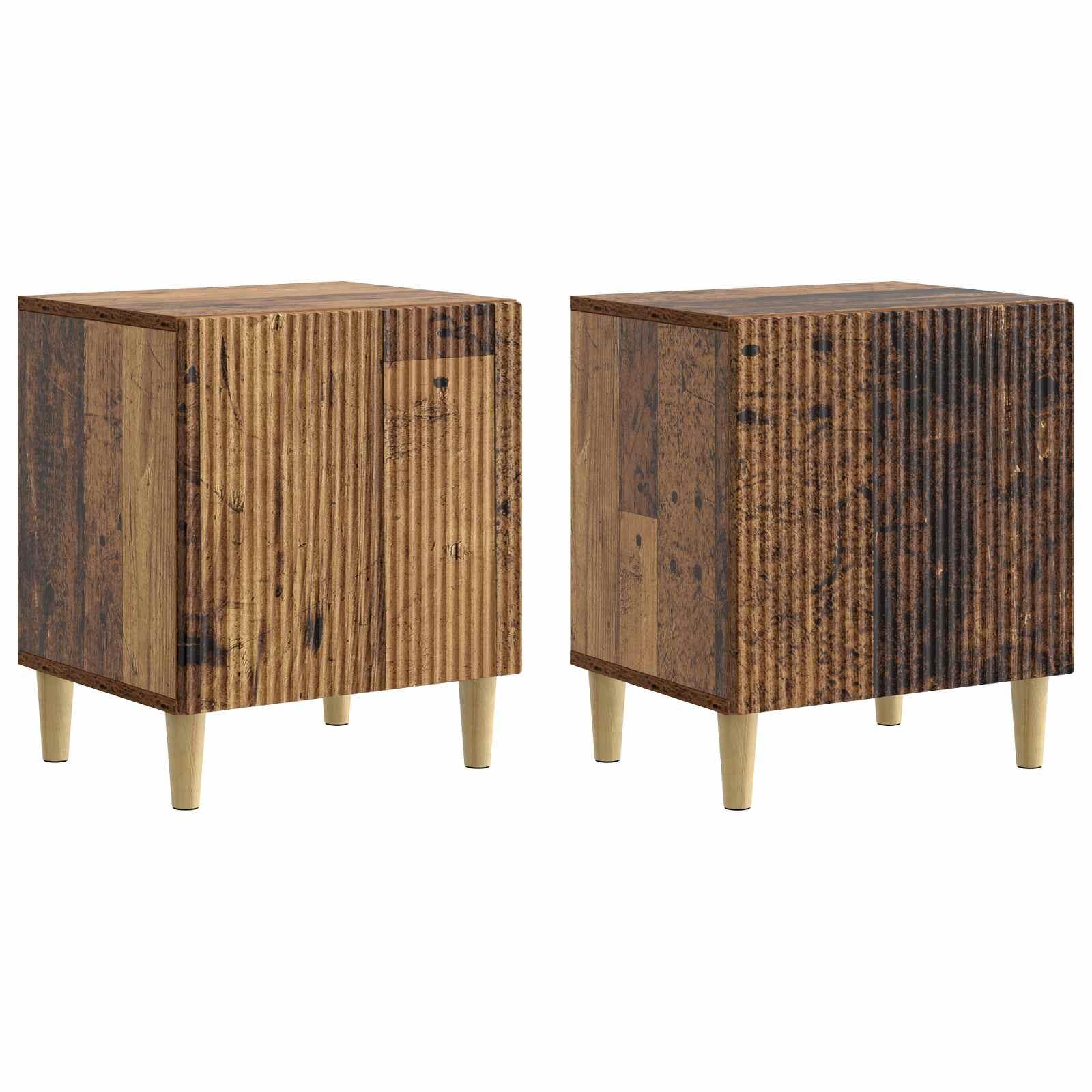 Natskab 2 stk Gammelt træ 43 x 34,5 x 50 cm Konstrueret træ