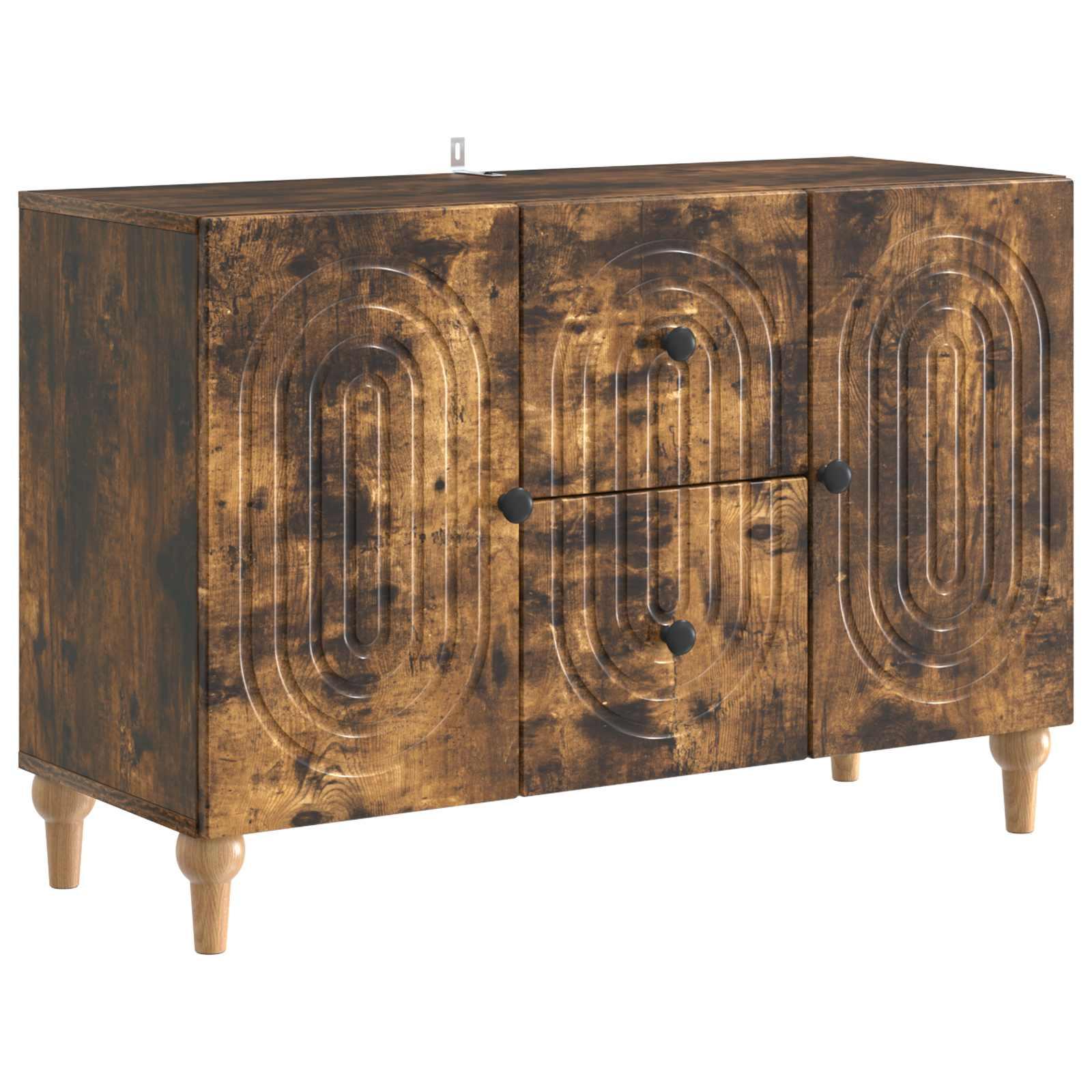TV-skab med skuffe Røget eg 89 x 34,5 x 60 cm Konstrueret træ