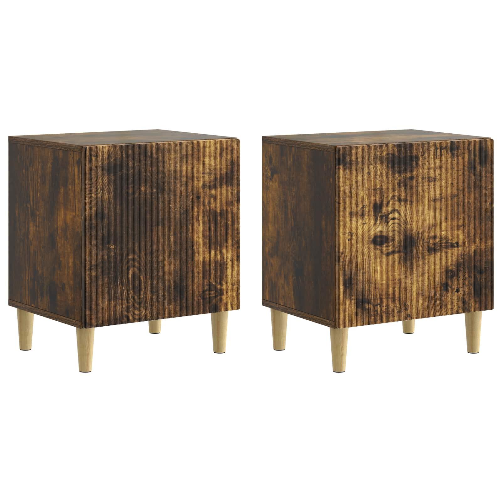 Natskab 2 stk Røget eg 43 x 34,5 x 50 cm Konstrueret træ