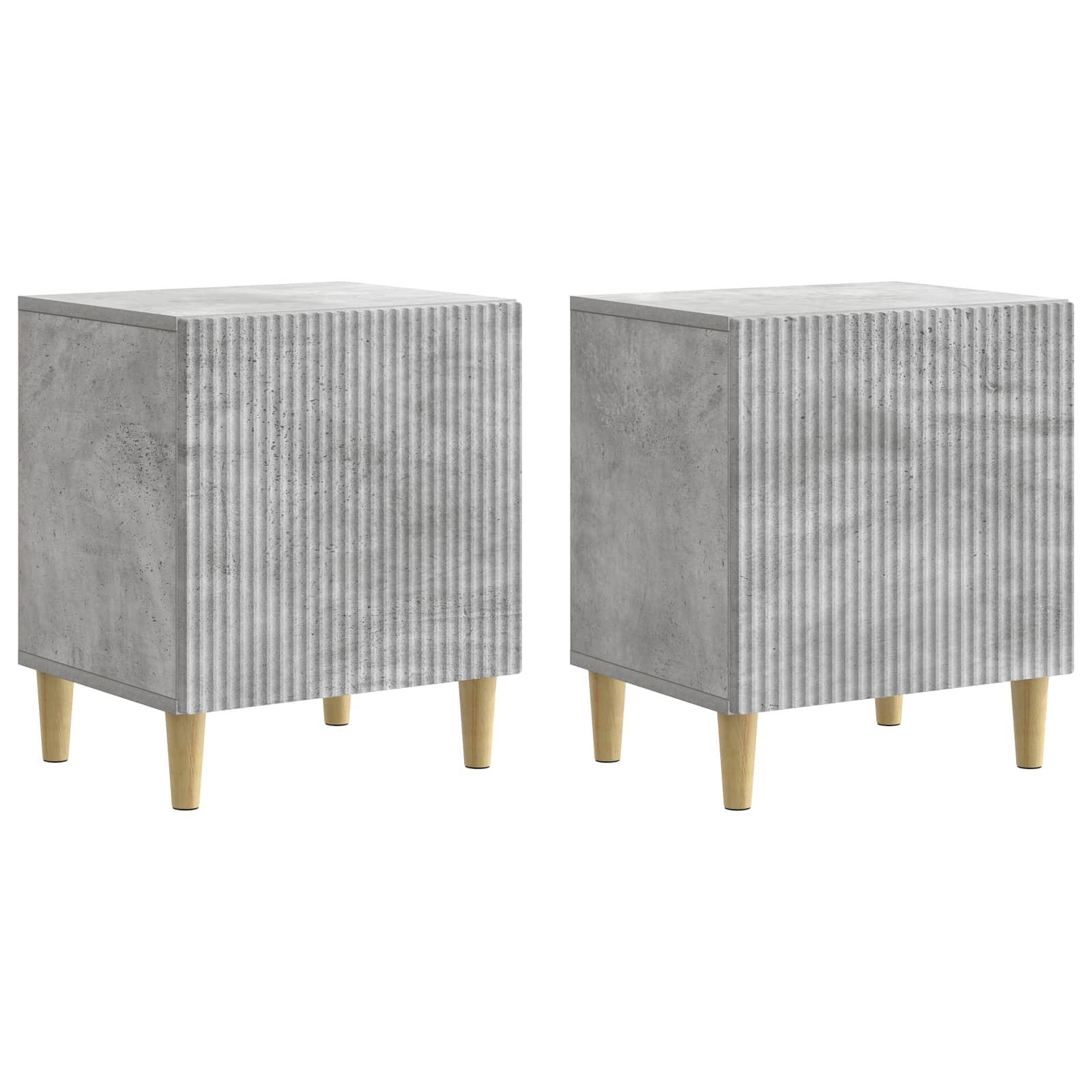 Natskab 2 stk Betongrå 43 x 34,5 x 50 cm Konstrueret træ