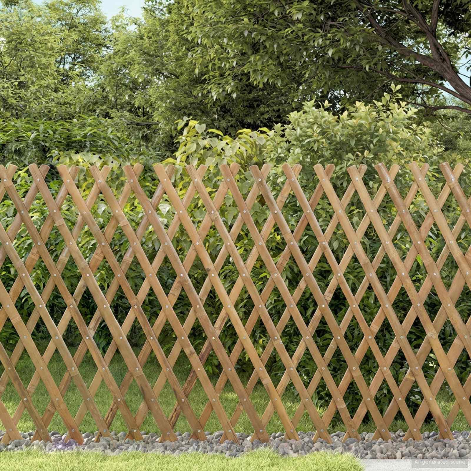 Udvidelig espalierhegn 2 stk Lys Brun 100 x 105 cm Bambus