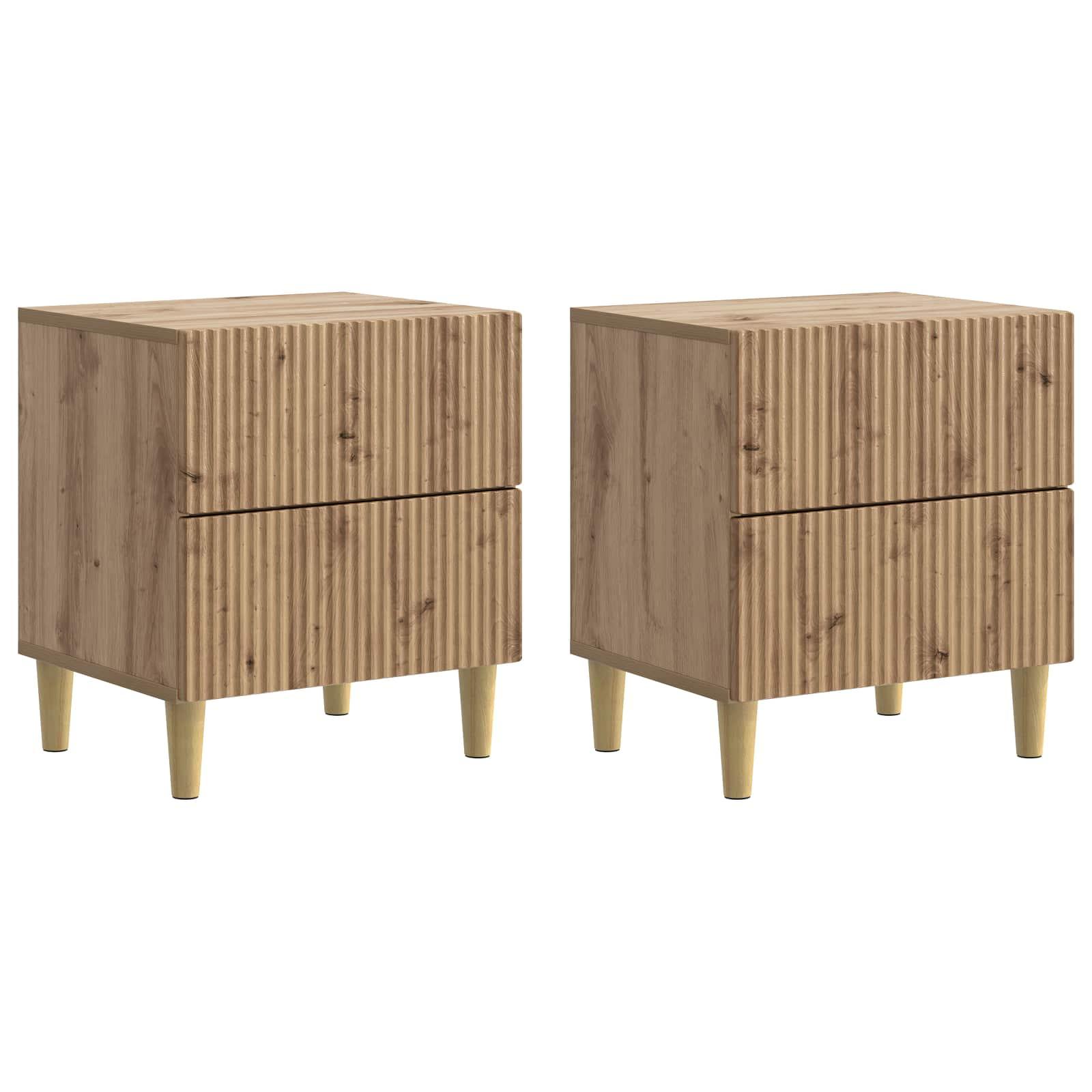 Natskab 2 stk Artisan-eg 43 x 34,5 x 48 cm Konstrueret træ
