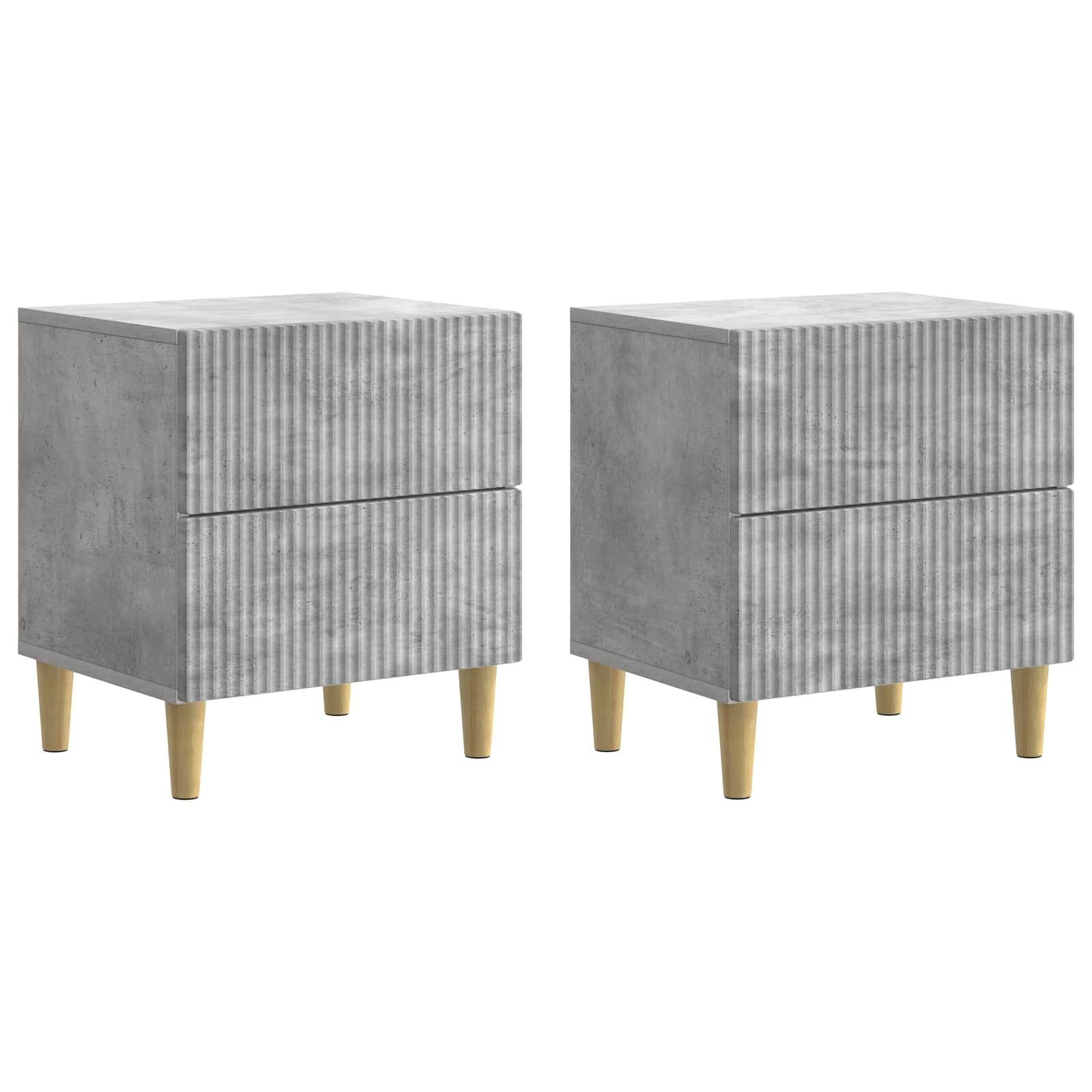 Natskab 2 stk Betongrå 43 x 34,5 x 48 cm Konstrueret træ