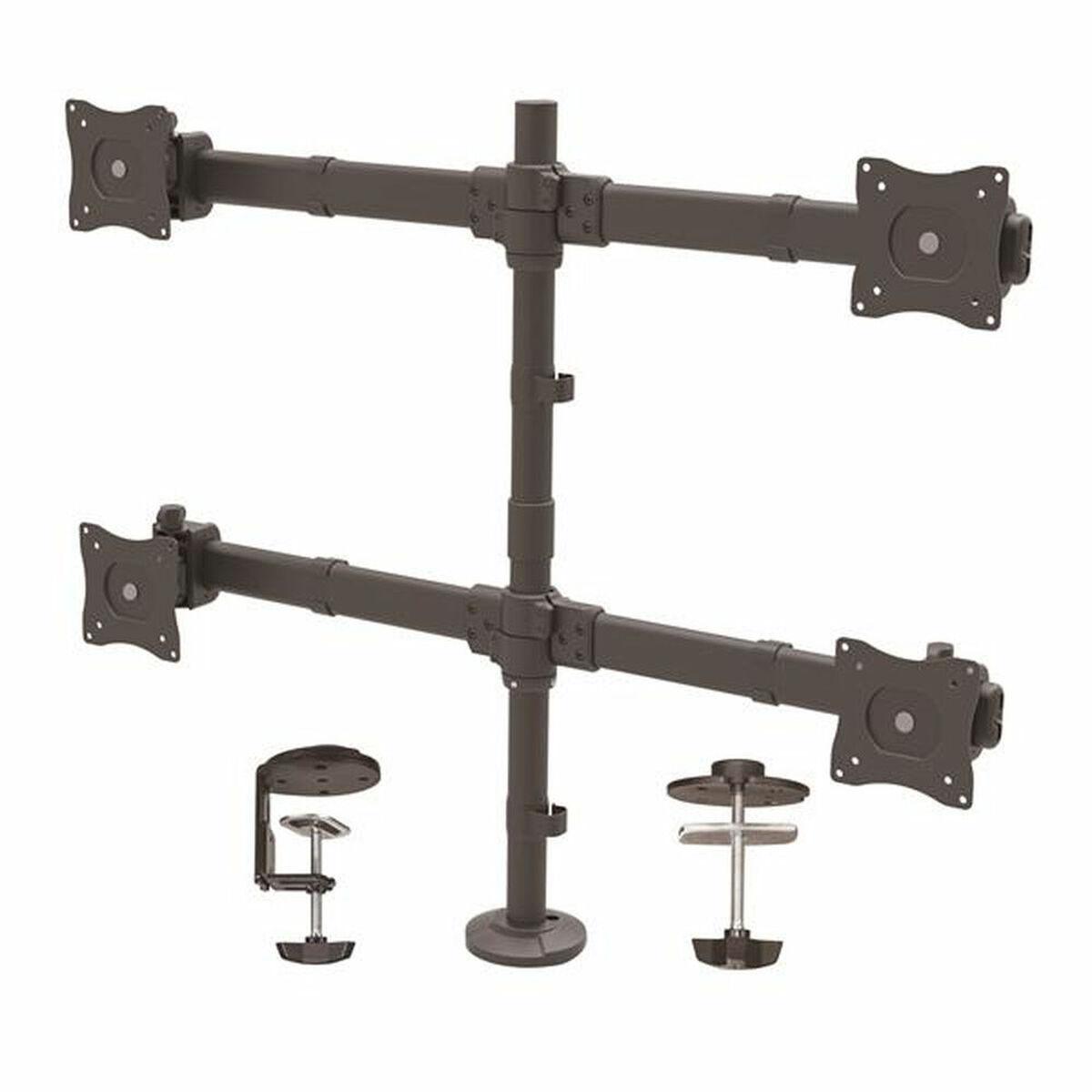 StarTech.com Desk Mount Quad Monitor Arm, Ergonomic VESA 4 Monitor Mount 2x2 up to 27", Articulating & Height Adjustable Pole Mount,