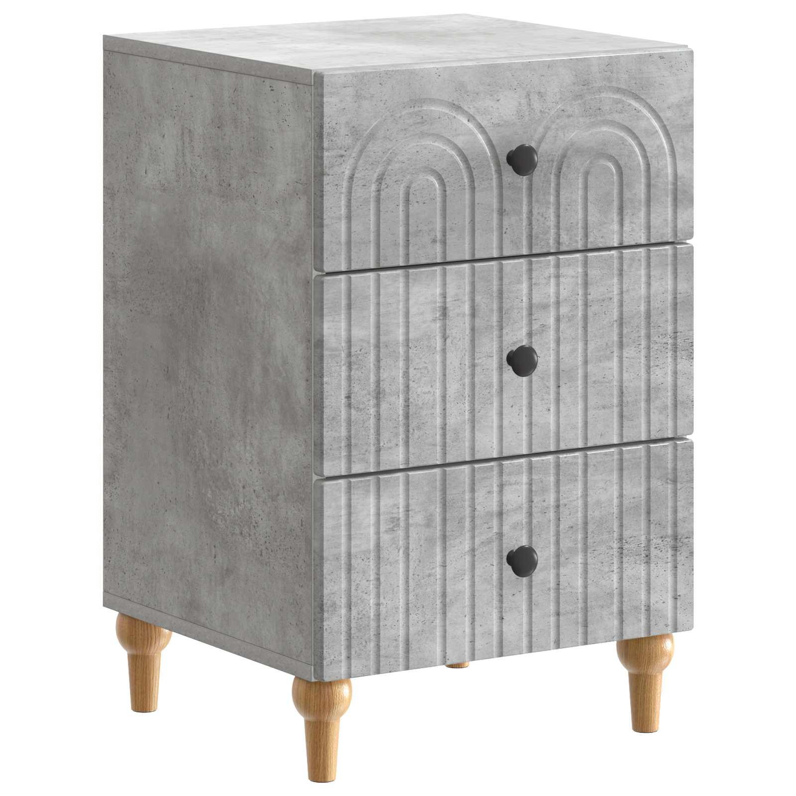 Natskab med skuffe Betongrå 43x 41 x 66,5 cm Konstrueret træ