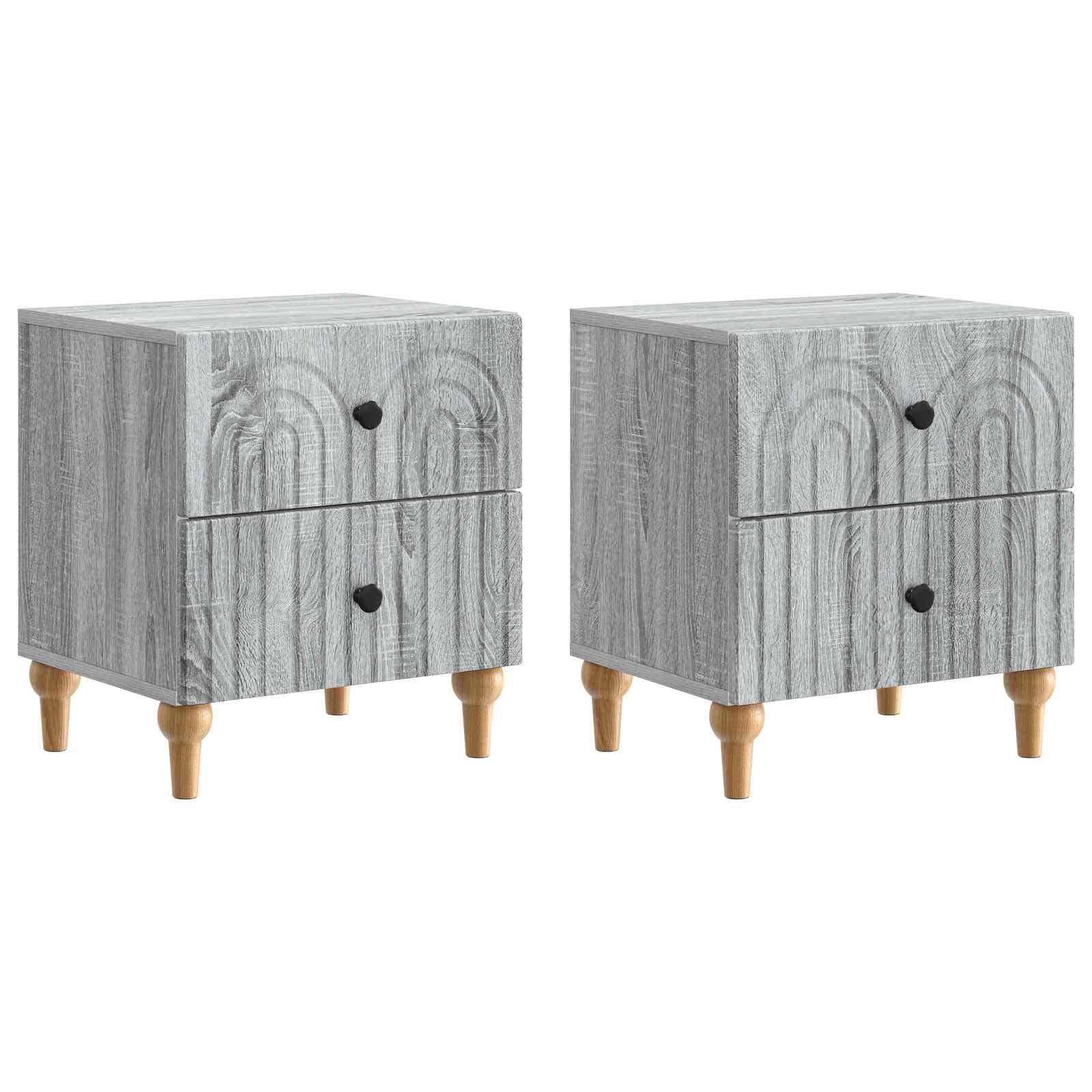 Natskab 2 stk Grå sonoma-eg 43 x 34,5 x 48 cm Konstrueret træ