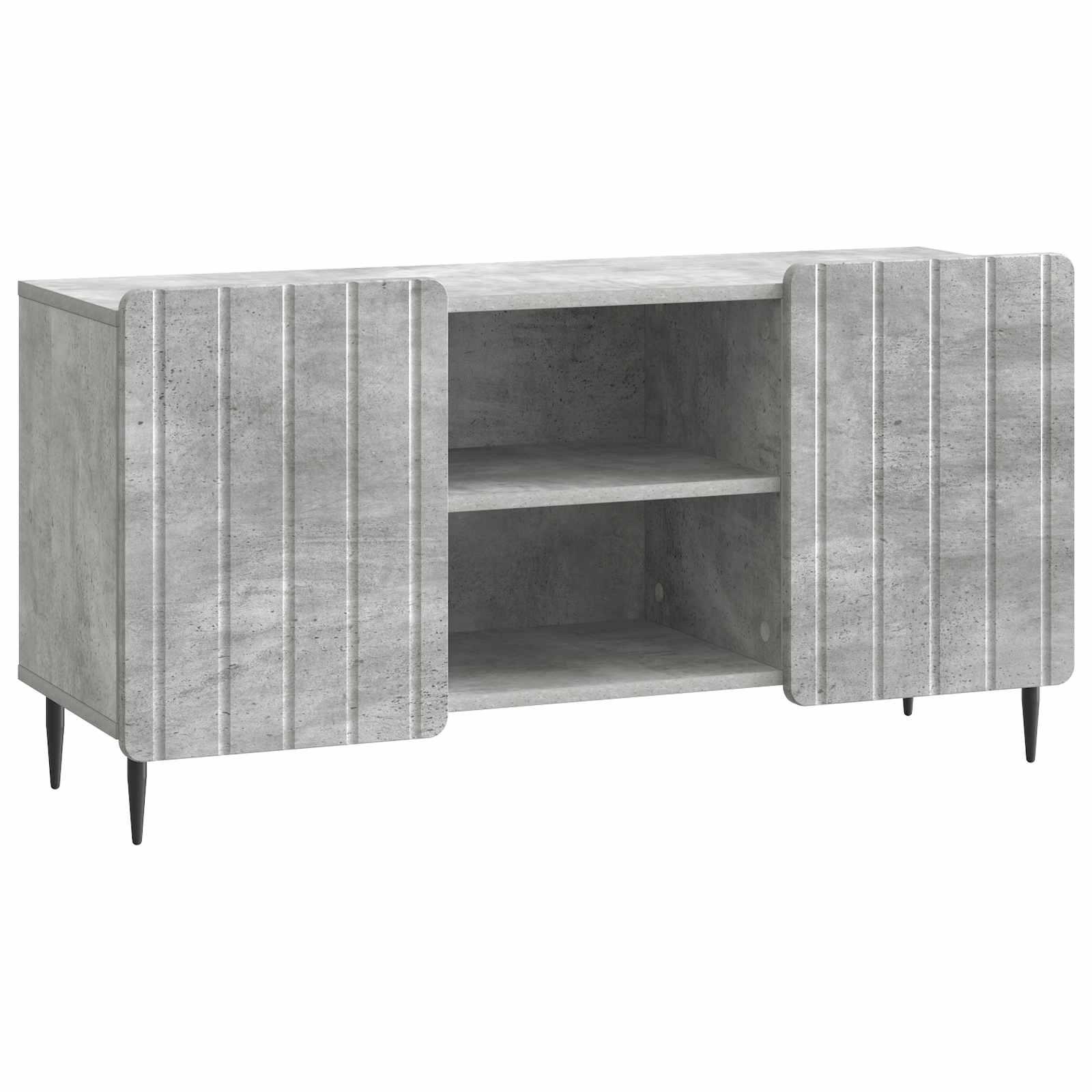 TV-bord i betongrå - konstrueret træ, 102 × 34,5 × 52 cm