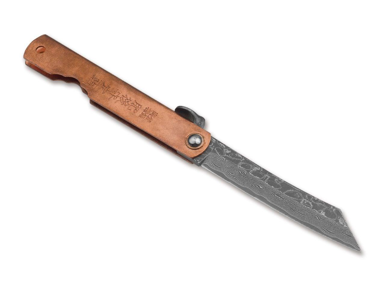 Higo Irogane Damascus foldekniv – håndværktøj til præcisionsskær