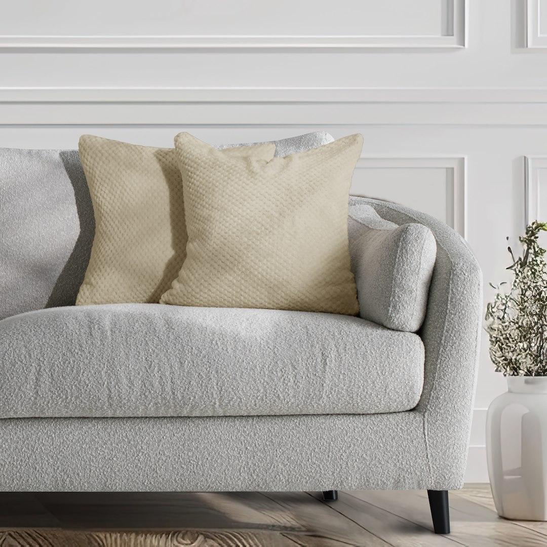 Pudebetræk Henry - beige jacquard med geometrisk motiv, 45×45 cm (sæt af 2)