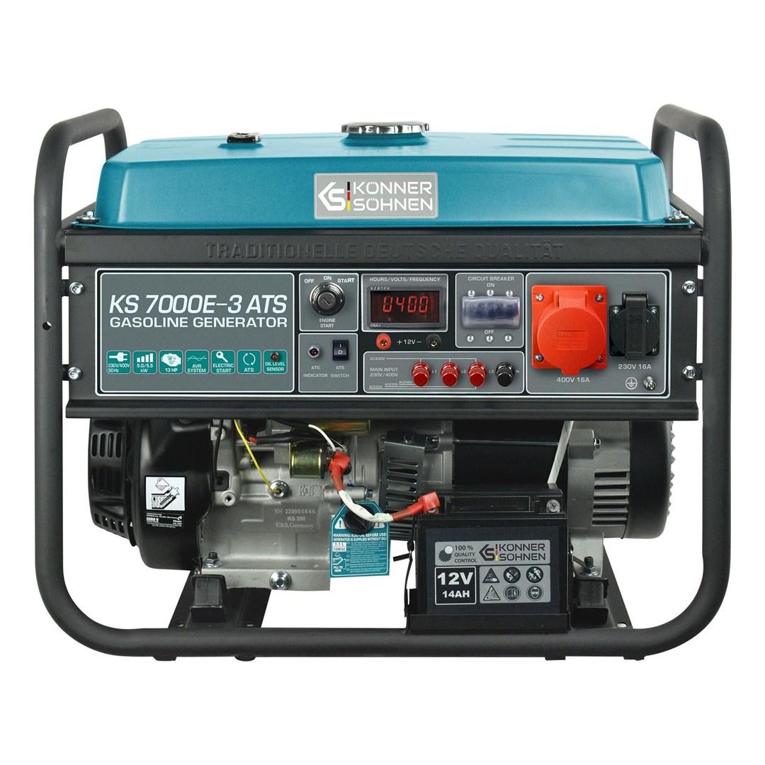 Könner & Söhnen KS 7000E-3 ATS benzingen erator 5.000 W - sort/teal, 25 l