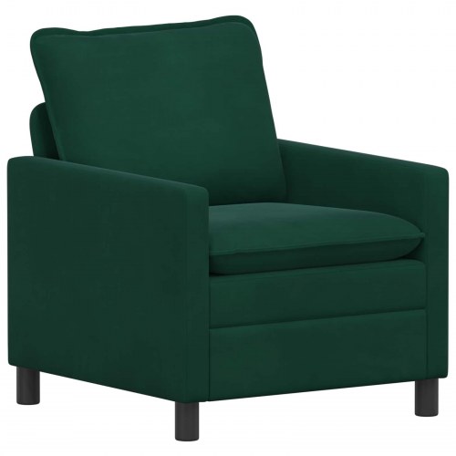 Sofa sæt i mørkegrøn fløjl - 2- og 1-personers, moderne design