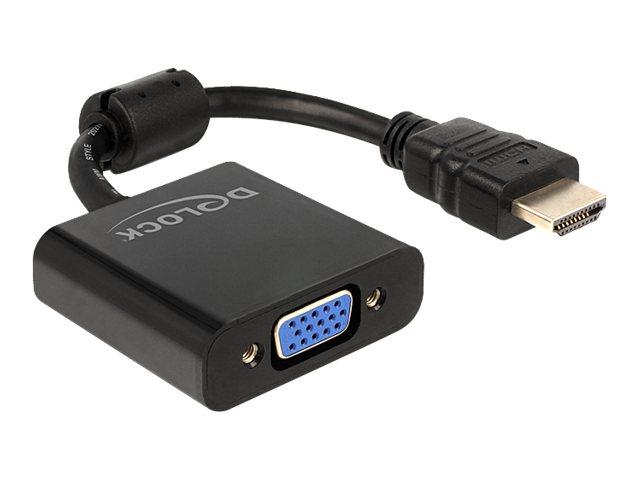 DeLOCK HDMI til VGA videoadapter - 25,5 cm - sort billede