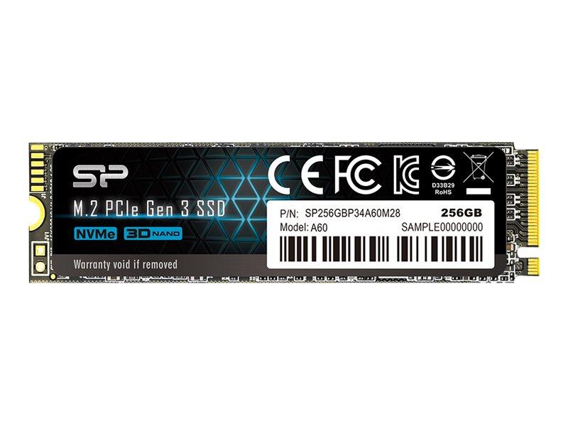 Silicon Power P34A60 256 GB M.2 NVMe SSD - PCIe 3.0 x4 billede