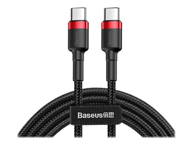 Baseus Cafule USB-C til USB-C kabel 2 m – sort/rød (60 W, USB 2.0) billede