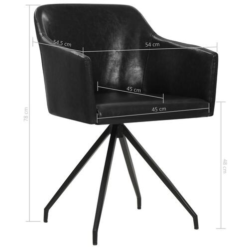 Drejelige spisebordsstole 4 stk. kunstlæder sort