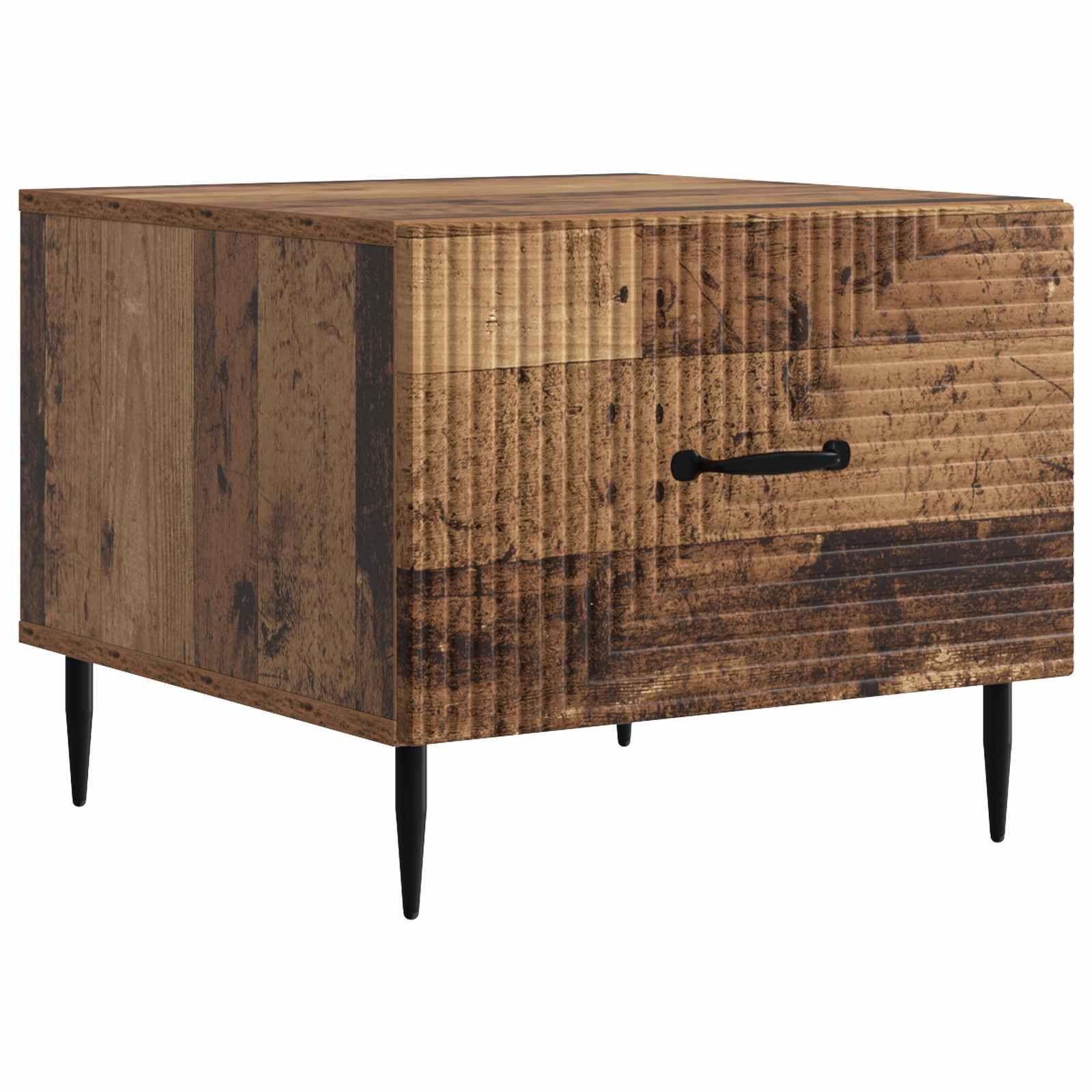 Sofabord med skuffe Gammelt træ 49 x 50 x 40 cm Konstrueret træ