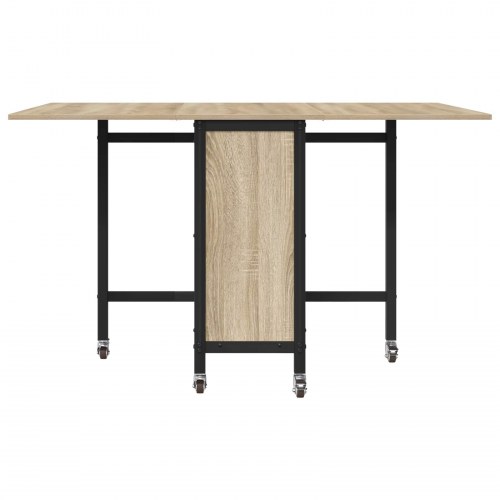 Foldbart spisebord med hjul 130 x 80 x 76,5 cm stål PB