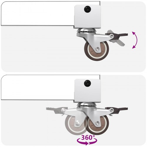 Foldbart spisebord med hjul 130 x 80 x 76,5 cm stål PB