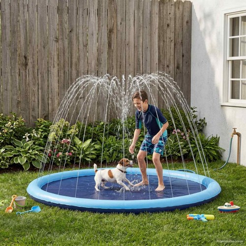 Splash Pad til børn og hunde Blå Ø150 x 10 cm PVC