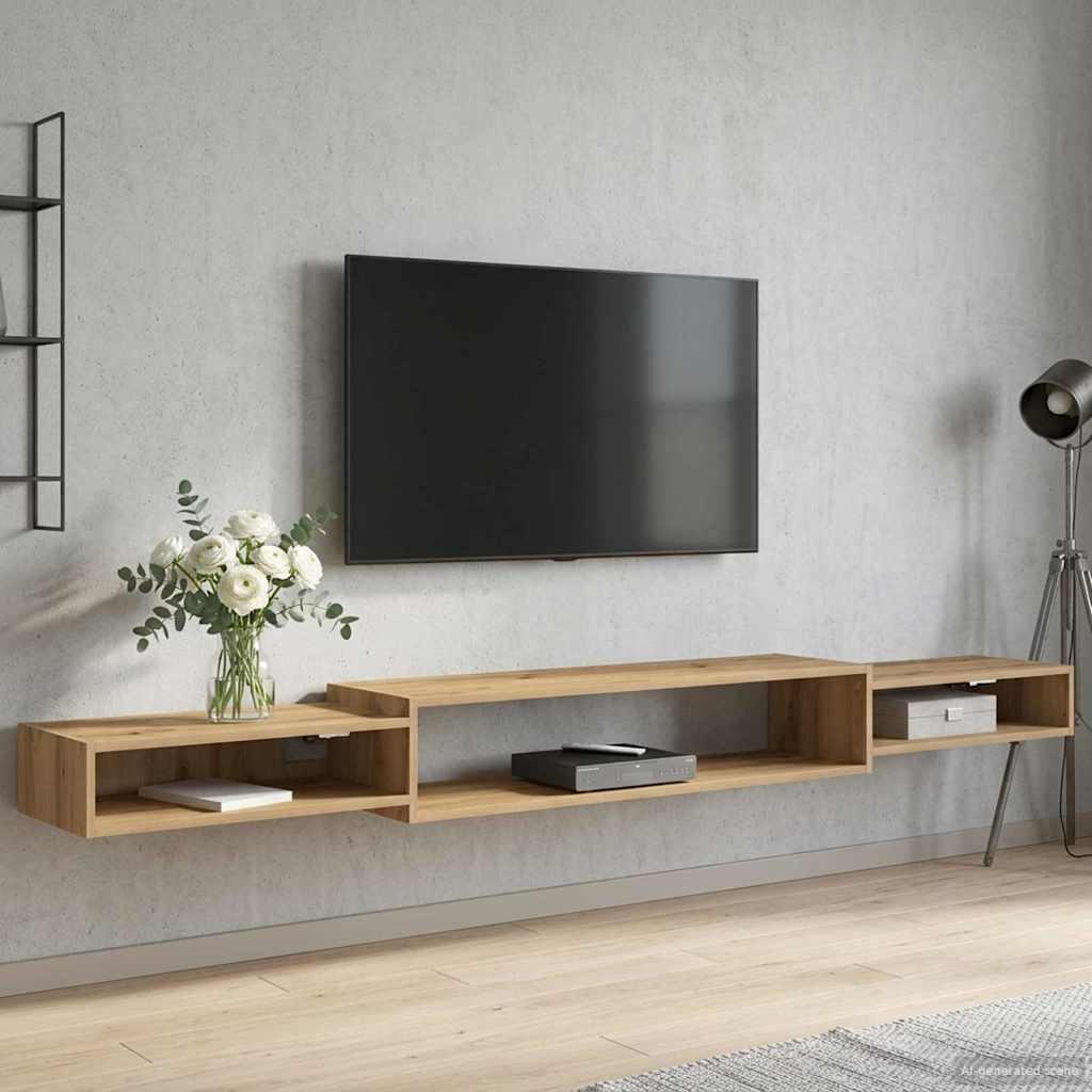 Væghængt TV Skab Vægmonteret Artisan-eg 220 x 28 x 21 cm