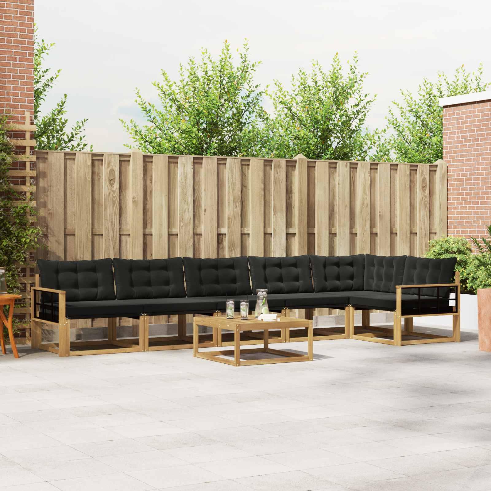 Udendørs sofagruppe 7 stk Hvid og sort 79 x 79 x 37 cm