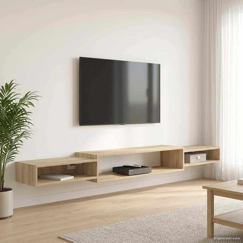 Væghængt TV Skab Vægmonteret Sonoma-eg 220 x 28 x 21 cm