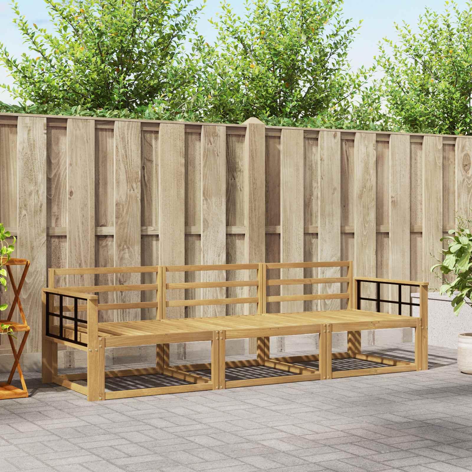 Udendørs sofagruppe 3 stk Hvid 249,5 x 83 x 73 cm