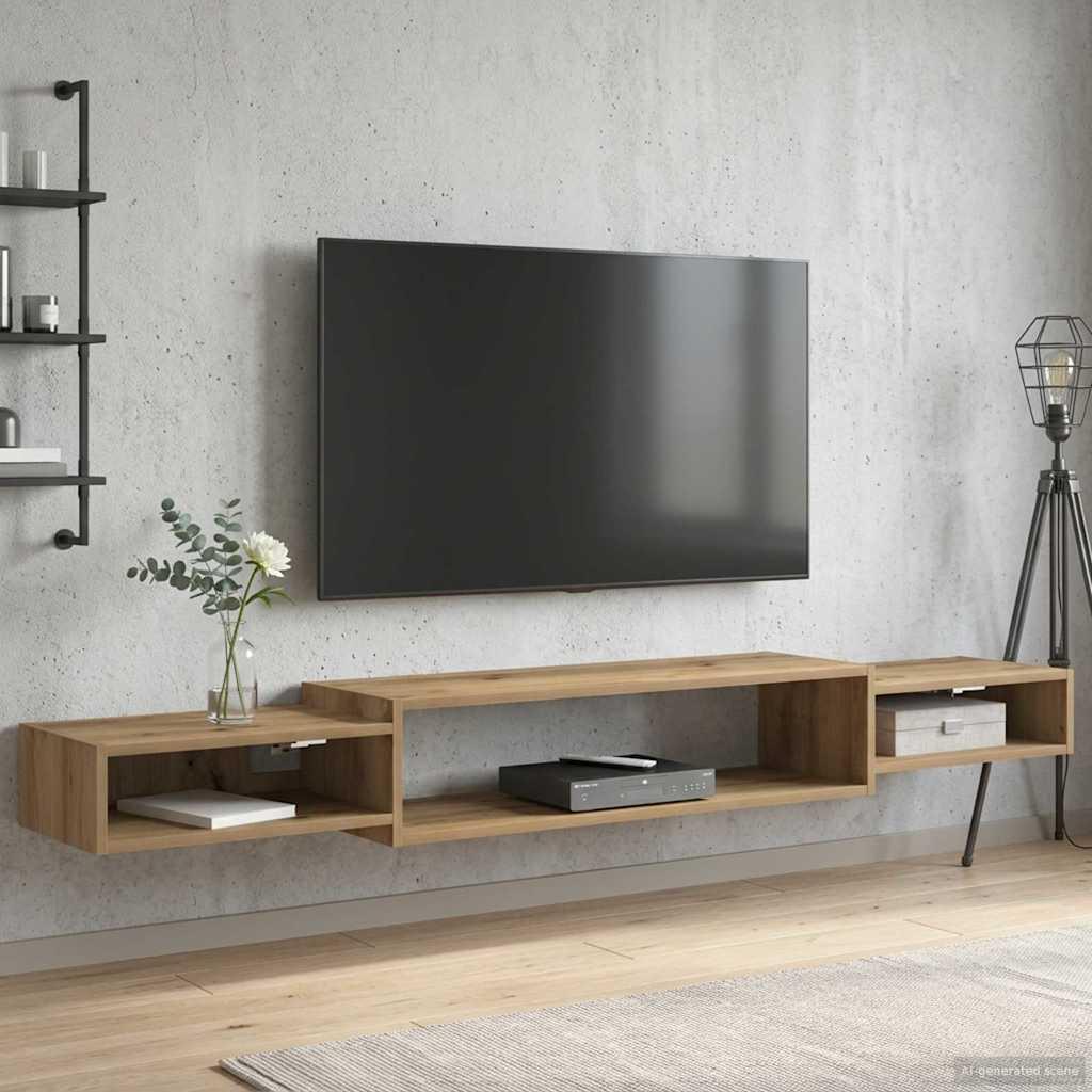 Væghængt TV Skab Vægmonteret Artisan-eg 180 x 28 x 21 cm