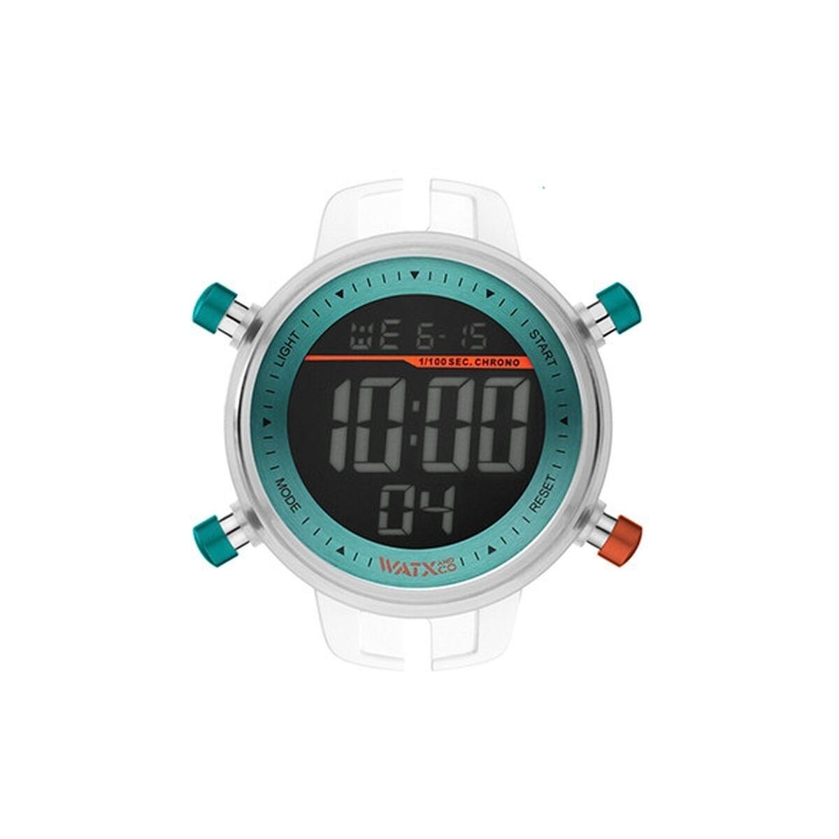 Watx & Colors RWA1159 digitalt herreur - grøn silikonerem, 43 mm