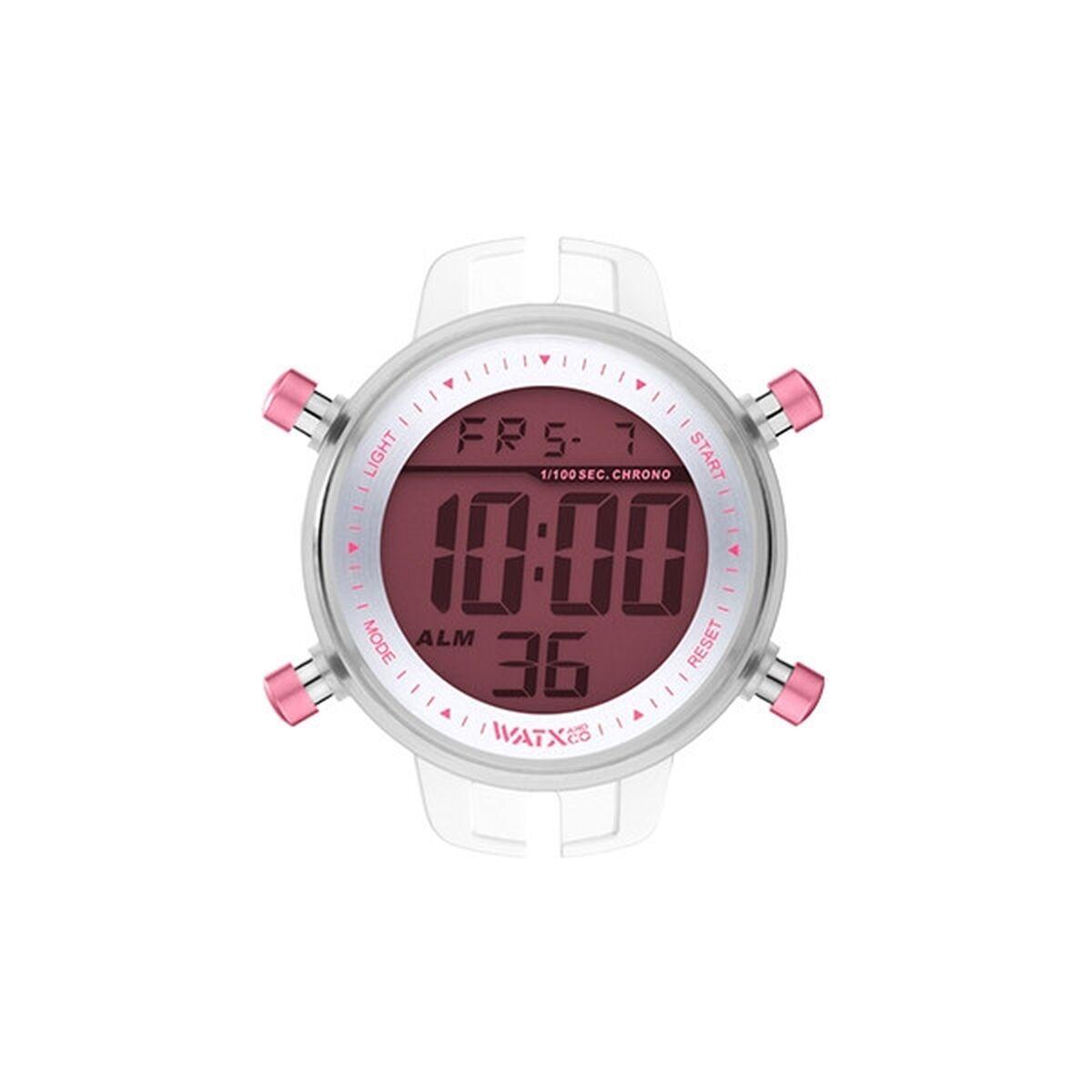 Watx & Colors RWA1099 digitalt herreur - hvid/rosa, 43 mm