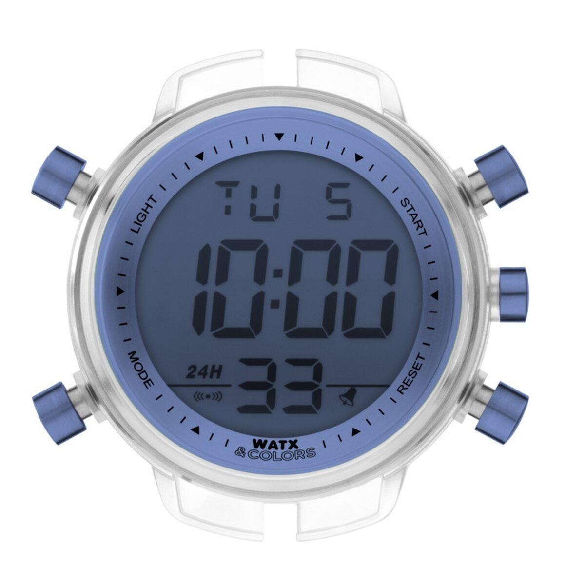 Watx & Colors RWA1791 unisex armbåndsur - digital, blå skive, 49 mm