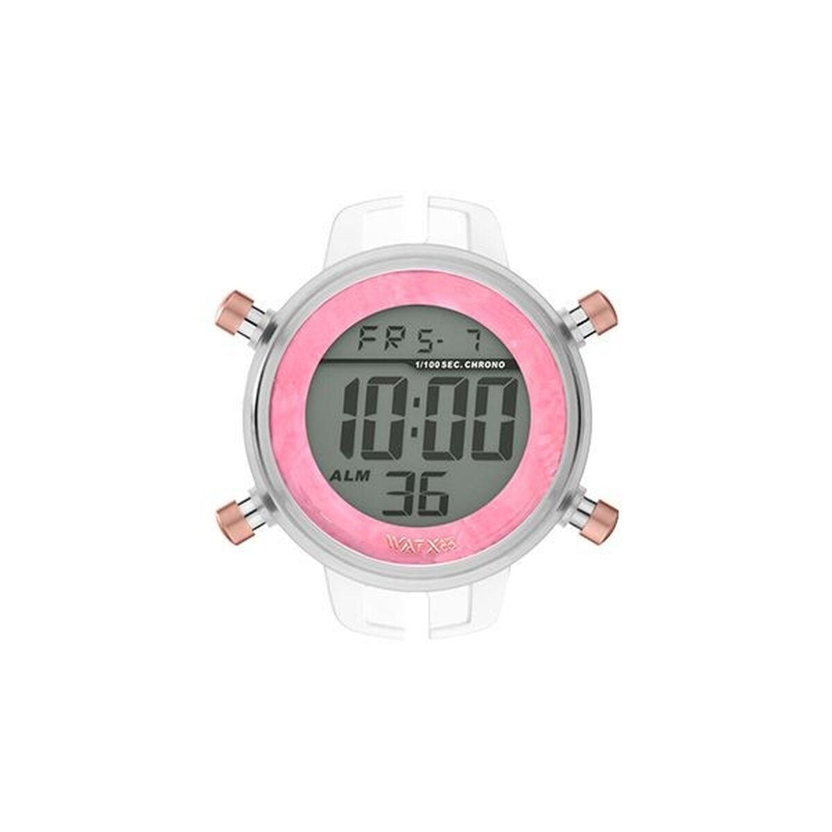 Watx & Colors RWA1113 unisex armbåndsur - rosa/transparant, 43 mm