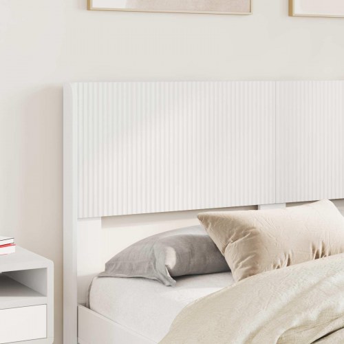 Sengestel med opbevaring og hovedgærde Hvid 160 x 200 cm