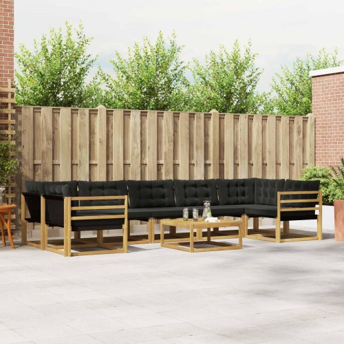 Udendørs sofagruppe 8 stk Hvid og sort 79 x 79 x 37 cm