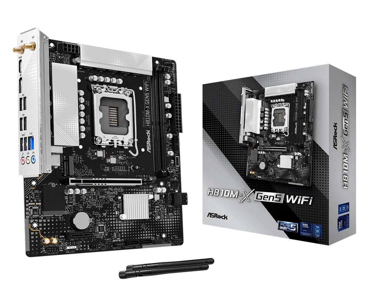 ASRock H810M-X Gen5 WiFi - Intel H810, LGA 1851, micro ATX bundkort billede