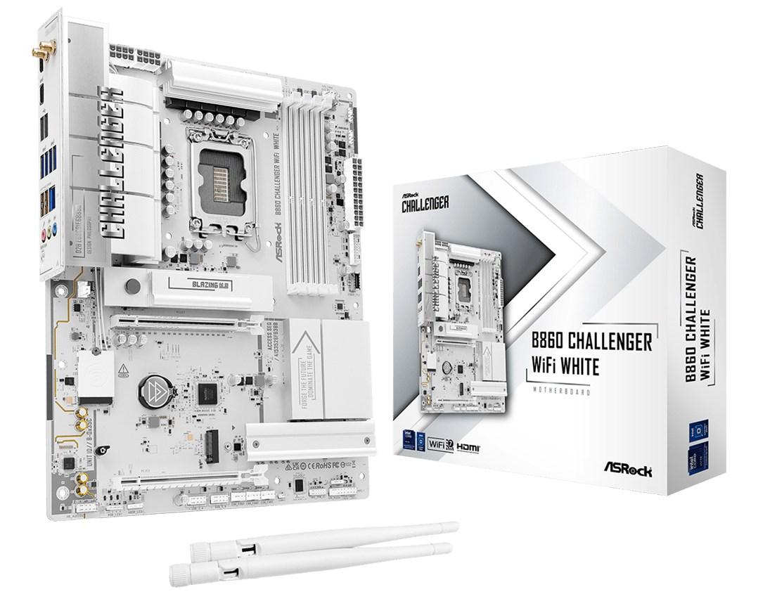 ASRock B860 Challenger WiFi White - Intel B860, LGA 1851, ATX bundkort billede