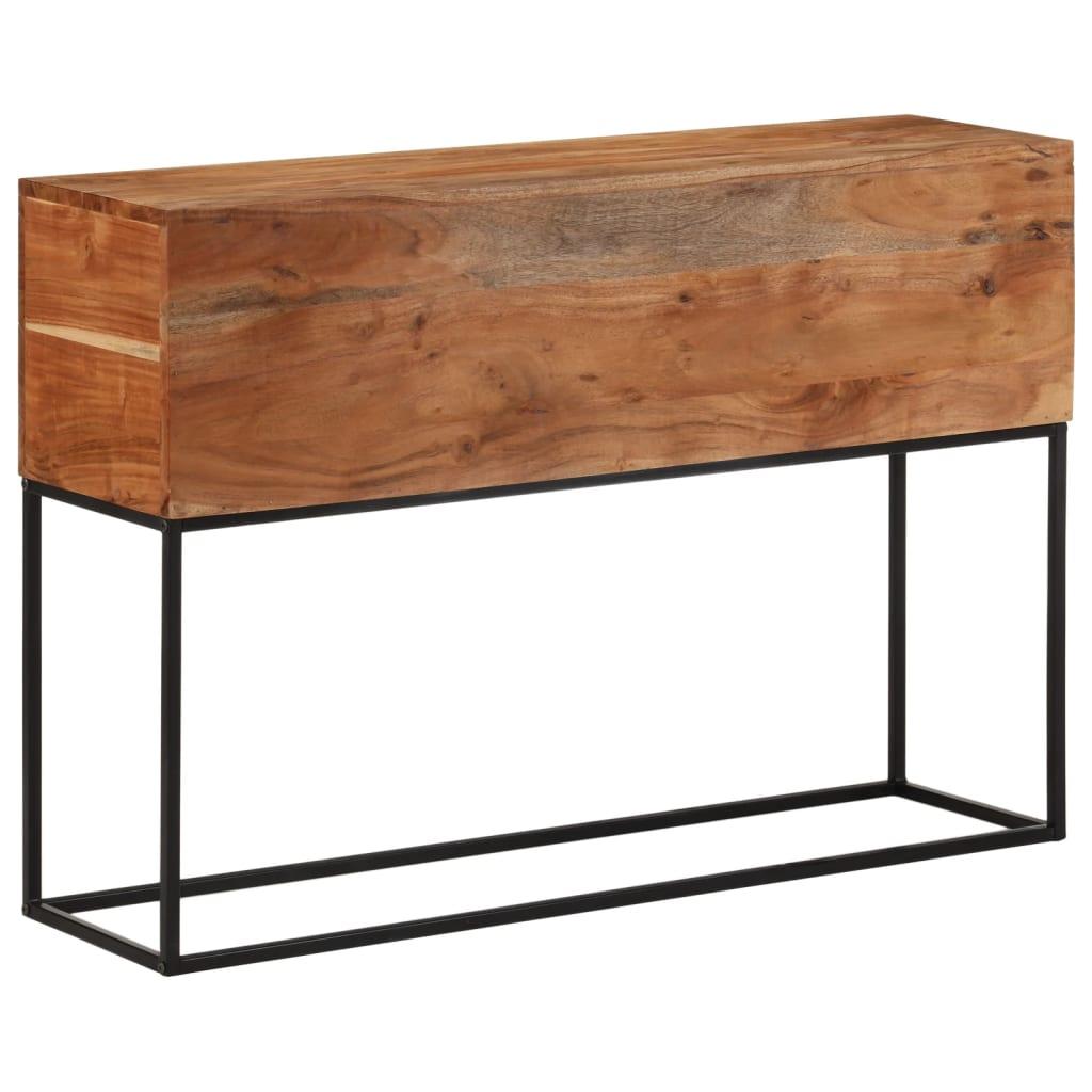 Konsolbord 110x30x75 cm massivt akacietræ og jern
