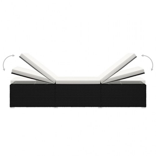 Liggestole 3 dele med tebord polyrattan sort (OUTLET A)