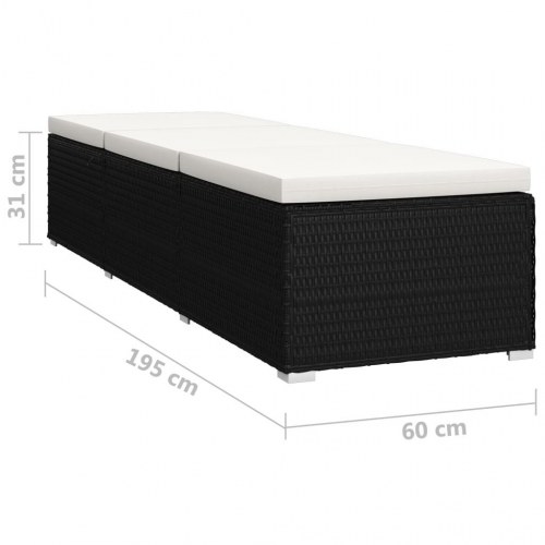 Liggestole 3 dele med tebord polyrattan sort (OUTLET A)