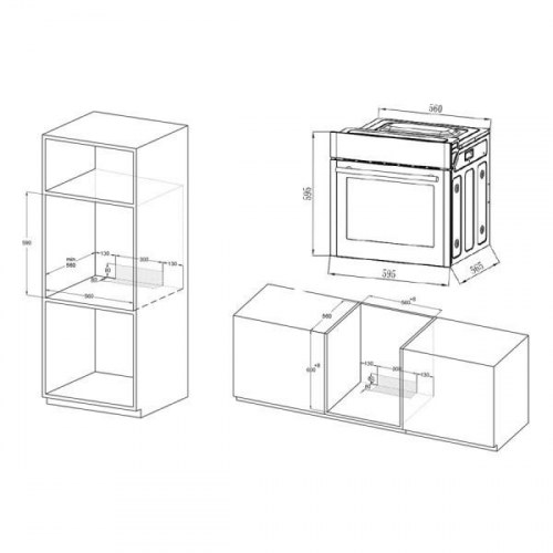 MPM MPM-63-BO-30 indbygningsovn - elektrisk, 76 l, sort
