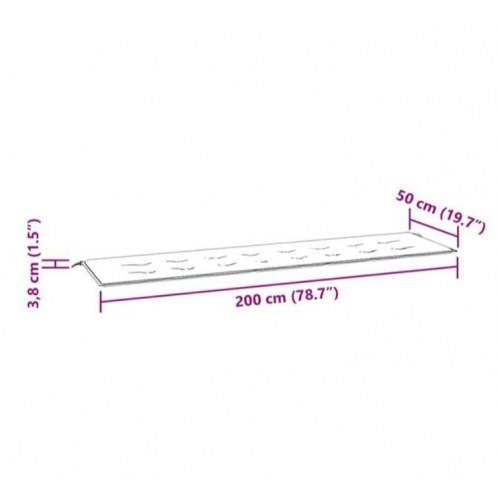 Hynde til havebænk 200 x 50 x 3 cm i oxfordstof - gråbrun
