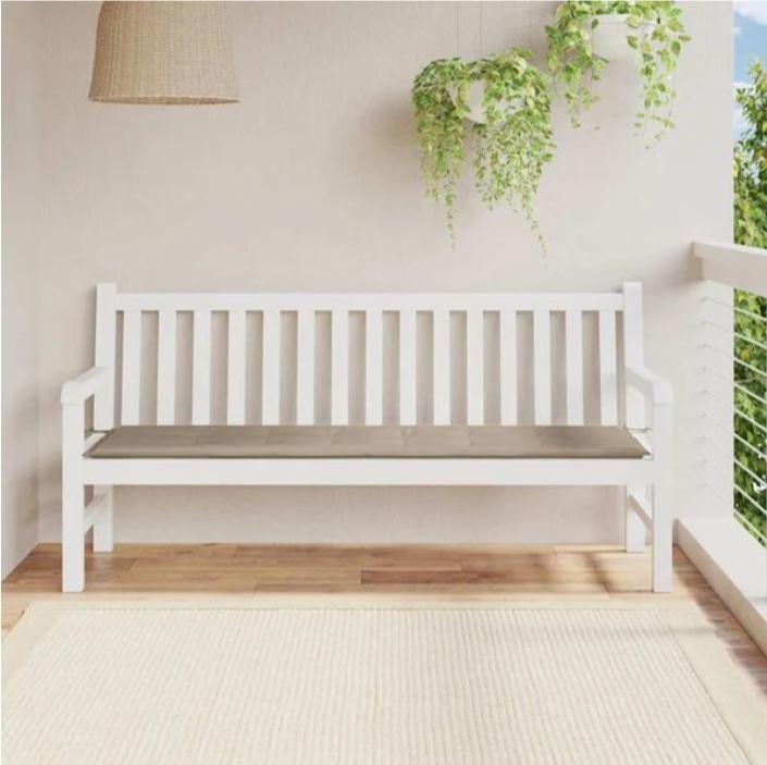 Hynde Til Havebænk Oxfordstof - Gråbrun / 180 x 50 x 3 cm