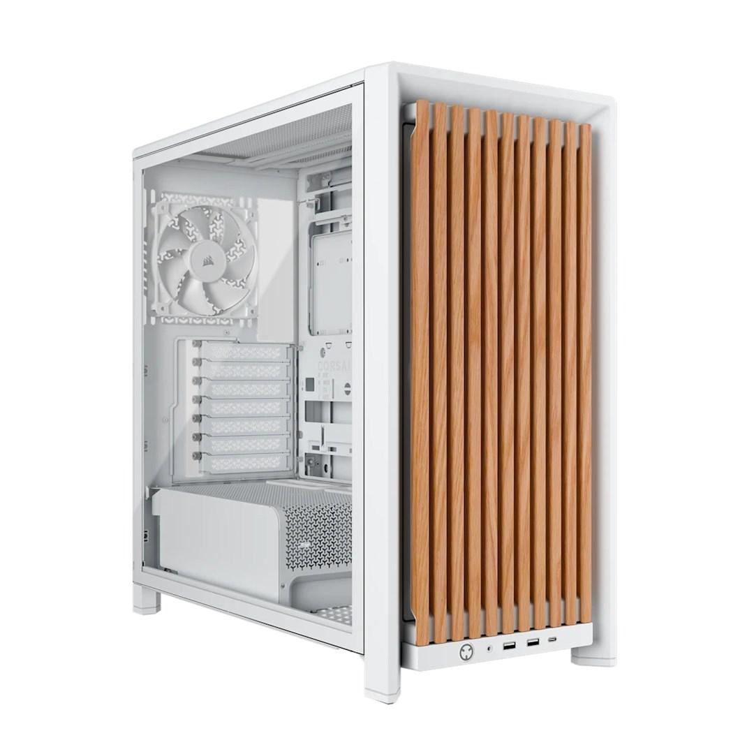 Corsair 4000D Wood – Midi-Tower PC-kabinet, E-ATX, hvid med træfront billede