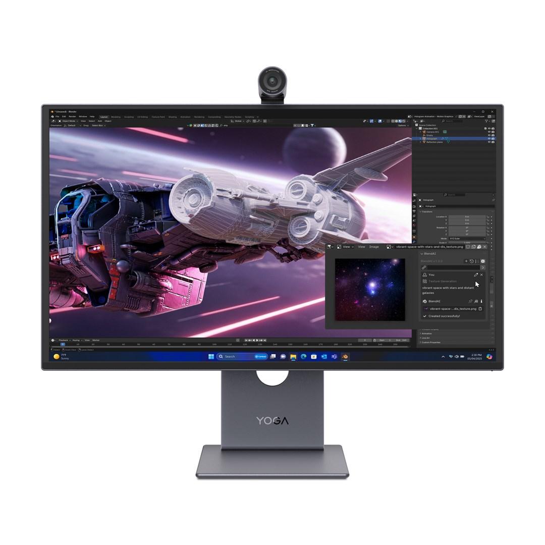 Lenovo Yoga Pro 27UD-10 - OLED-monitor - 27 (26.5 til at se) - 3840 x 2160 4K @ 120 Hz - 250 cd/m² - 1500000:1 - DisplayHDR 400 True Black - 0.03 ms - HDMI, DisplayPort, USB-C - højtalere - formørkelsessort