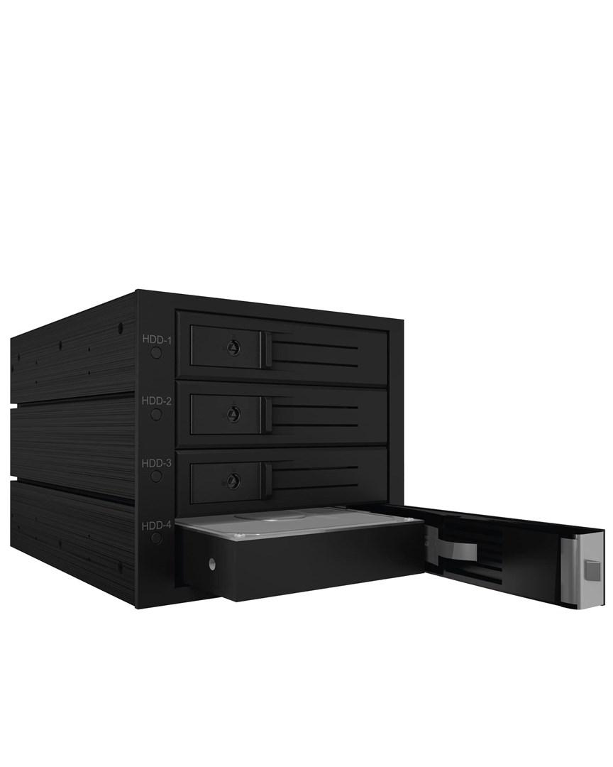 ICY BOX IB-564SSK, Backplane, 4x 3,5 SAS/SATA (I/II/III) HDD in 3x 5,25 Einschübe, Hot 3,5 harddisk-monteringsramme