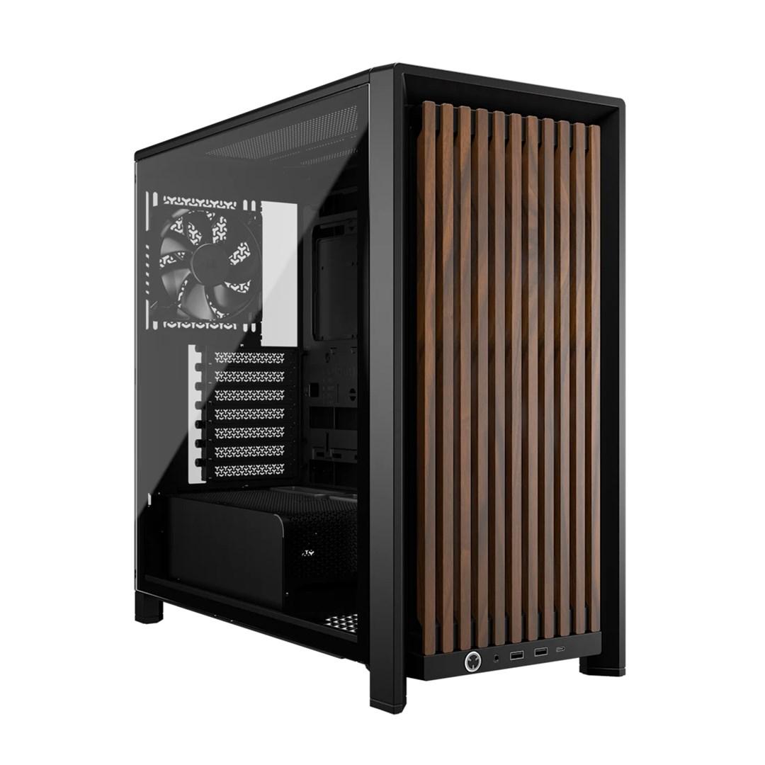 Corsair 4000D RS Wood midi-tower PC-kabinet – E-ATX, sort med træfront billede