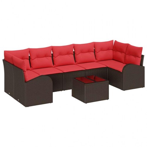 Havesofa Sæt Brun og Rød 55 x 55 x 37 cm polyrattan