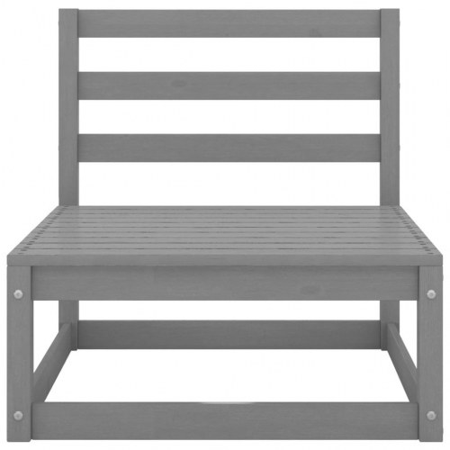 3-personers havesofa massivt fyrretræ grå