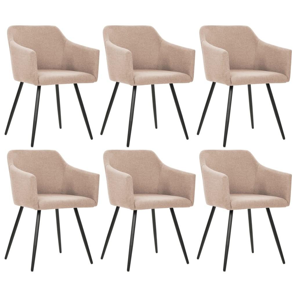 Spisebordsstole 6 stk. gråbrun stof